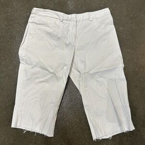 Nike Golf Shorts Mens 33 White Chino Flat Front‎ Cutoff Frayed Hem Casual Summer